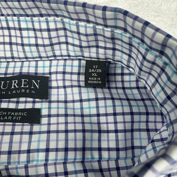 Lauren Ralph Lauren Shirt Mens XL 17 1/2 34/35 Black Label Stretch Regular Fit‎ - Picture 3 of 9